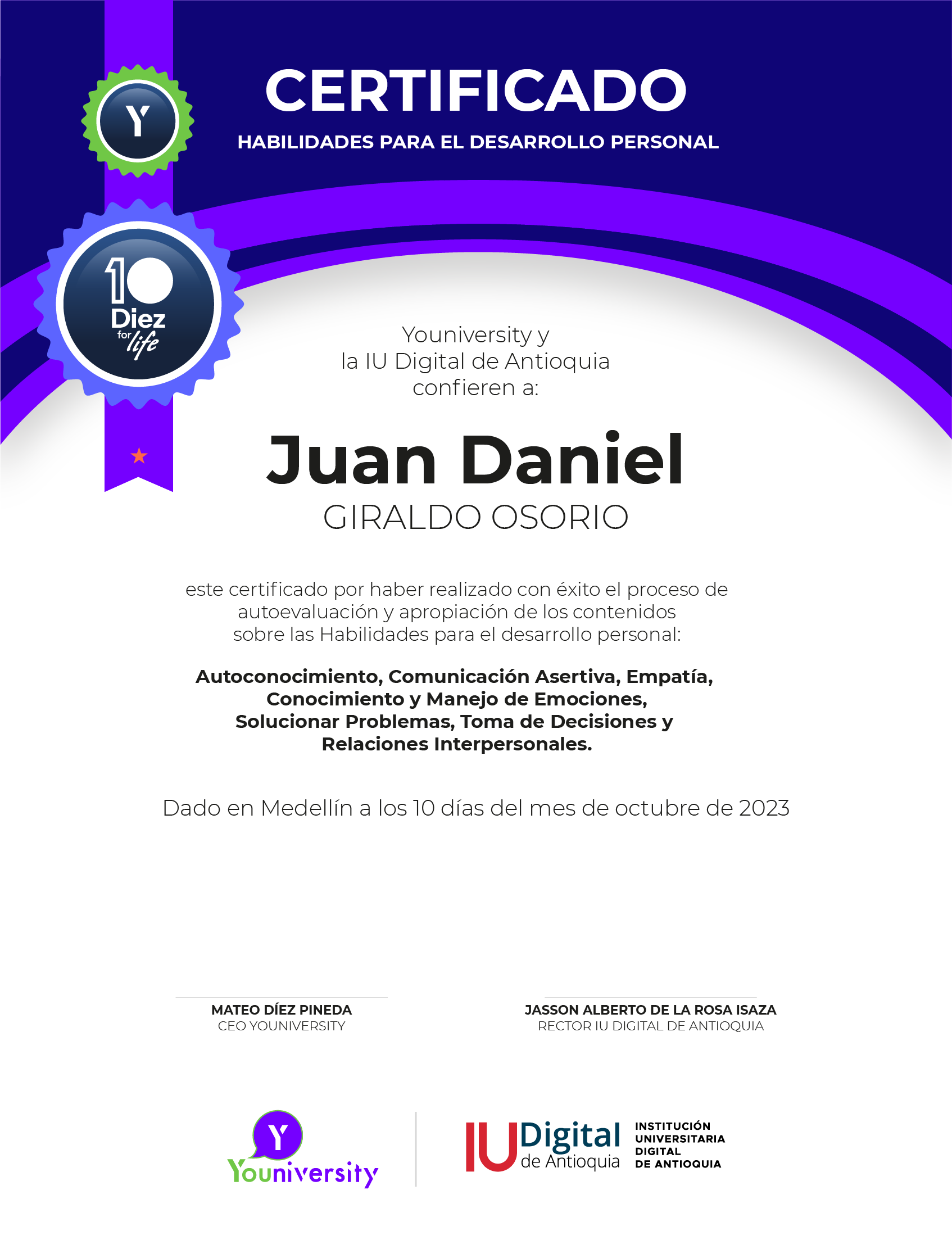 Certificacin   10 For Life